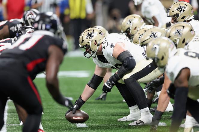 L’équipe des New Orleans Saints lors d’un match face aux Atlanta Falcons, le 4 janvier 2026 à Atlanta (Géorgie, Etats-Unis).