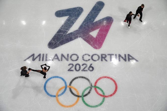 Les danseurs sur glace à l’entraînement avant les Jeux olympiques de Milan-Cortina, à la Milano Ice Skating Arena, le 2 février 2026.