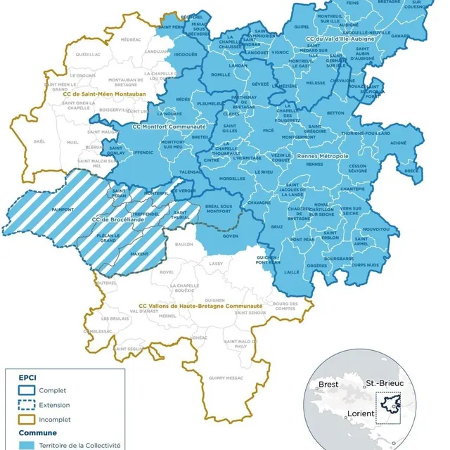photo extension de la collectivité eau du bassin rennais au 1er janvier 2026.  ©  eau du bassin rennais