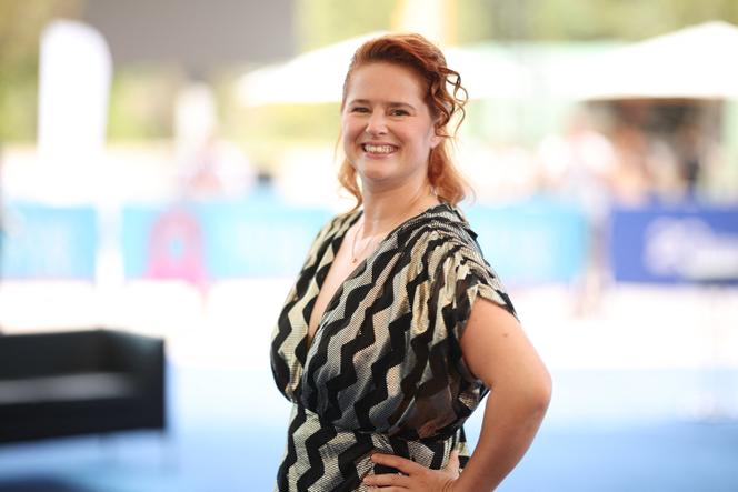 L’humoriste Elodie Poux, au 64ᵉ Festival de télévision de Monte-Carlo (Monaco), le 14 juin 2025. 