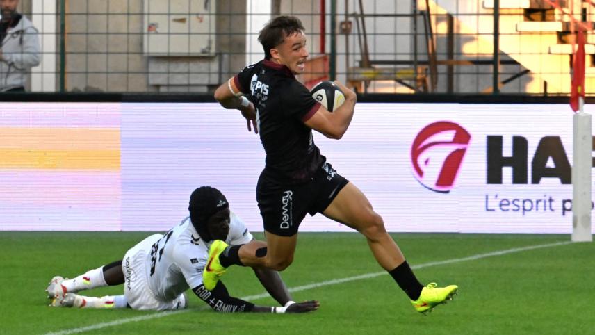Maxime Cassonnet a inscrit le cinquième essai rouennais à la conclusion d’une belle percée de Logan Tabet.