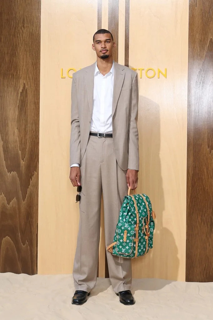 Victor Wembanyama attends the Louis Vuitton Menswear Spring/Summer 2027 show as part of Paris Fashion Week on June 23, 2026 in Paris, France. Getty Images