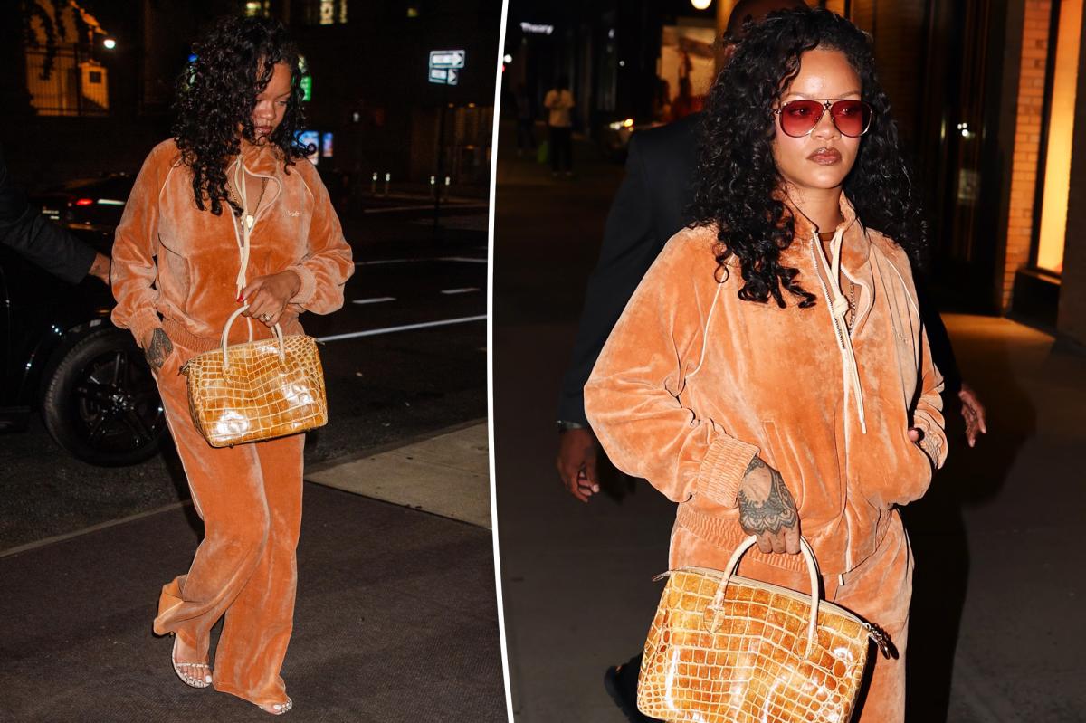Rihanna wears $2.2K Chloé velour tracksuit for casual NYC night out