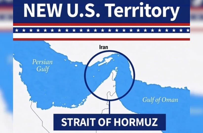 US President Donald Trump's Truth Social post declaring Strait of Hormuz a new US territory, August 18, 2026.
