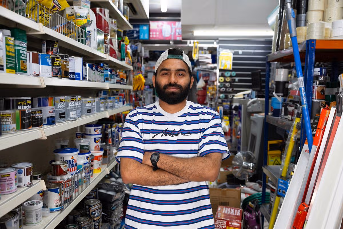 Favaz K poses for photos in his shop in Notting Hill in London, Britain 13 July 2026. Facundo Arrizabalaga/MyLondon