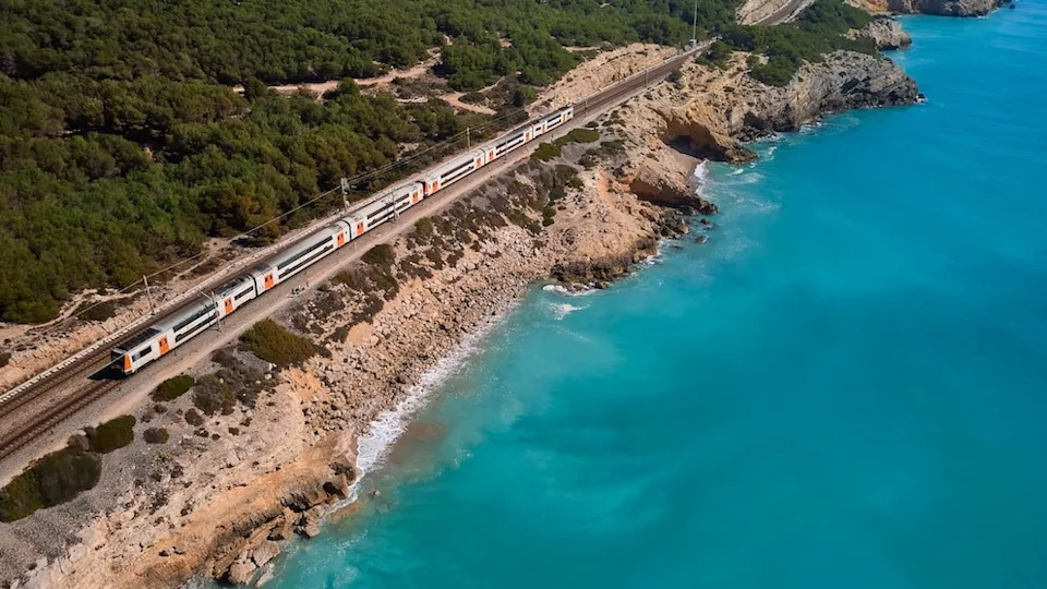 Train travel Barcelona Spain