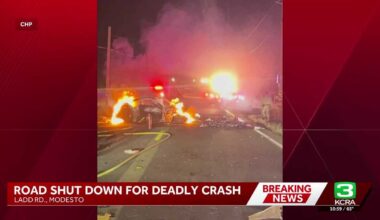 1 killed, multiple injured in crash and vehicle fire in Modesto