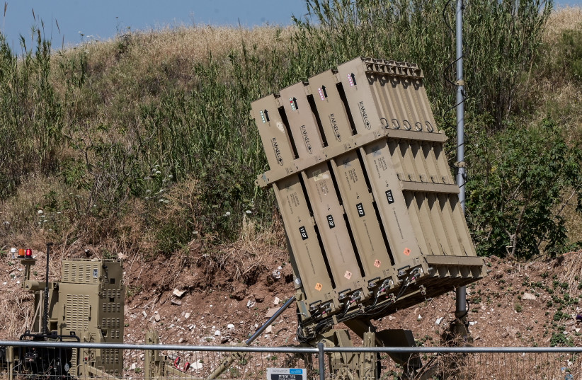 An Iron Dome Missile Battery seen near Tel Aviv on May 10, 2023.