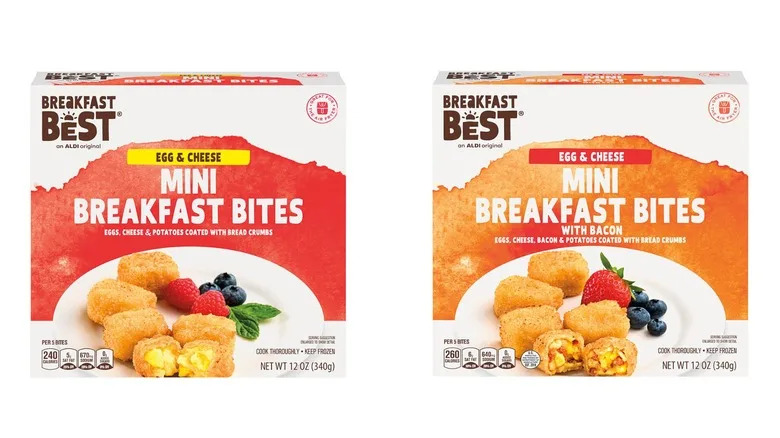 Aldi Mini Breakfast Egg Bites on white background