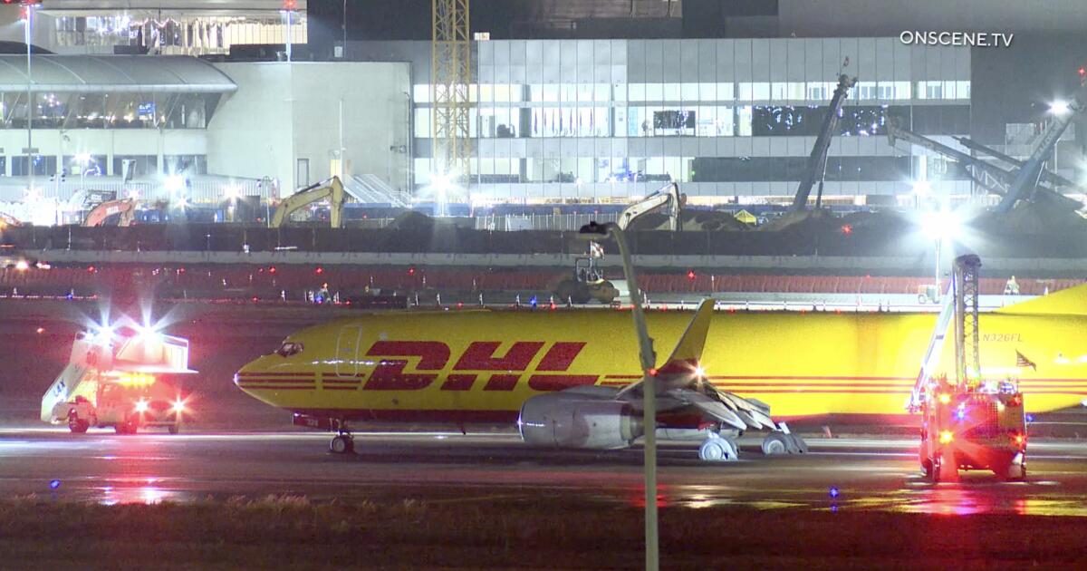 Flames erupt from plane landing at LAX, 'like the brakes locked up'