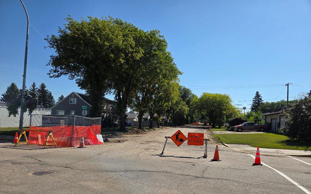 Water main rehab work on Higgins Ave. E. in Melfort