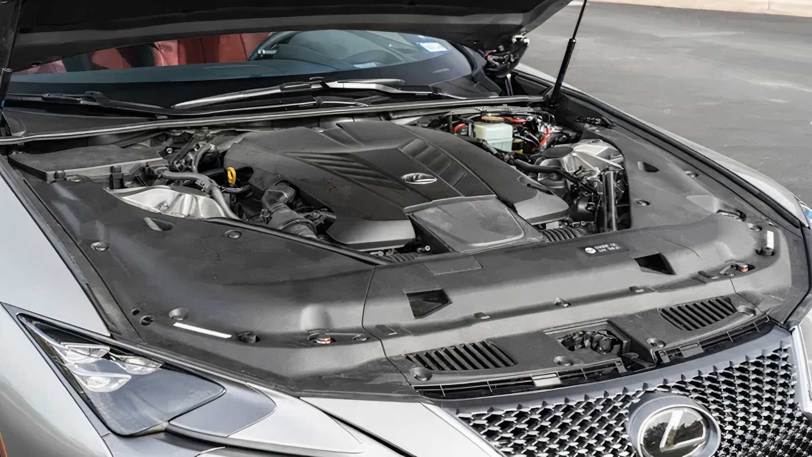 2018 Lexus LC 500 engine bay close-up