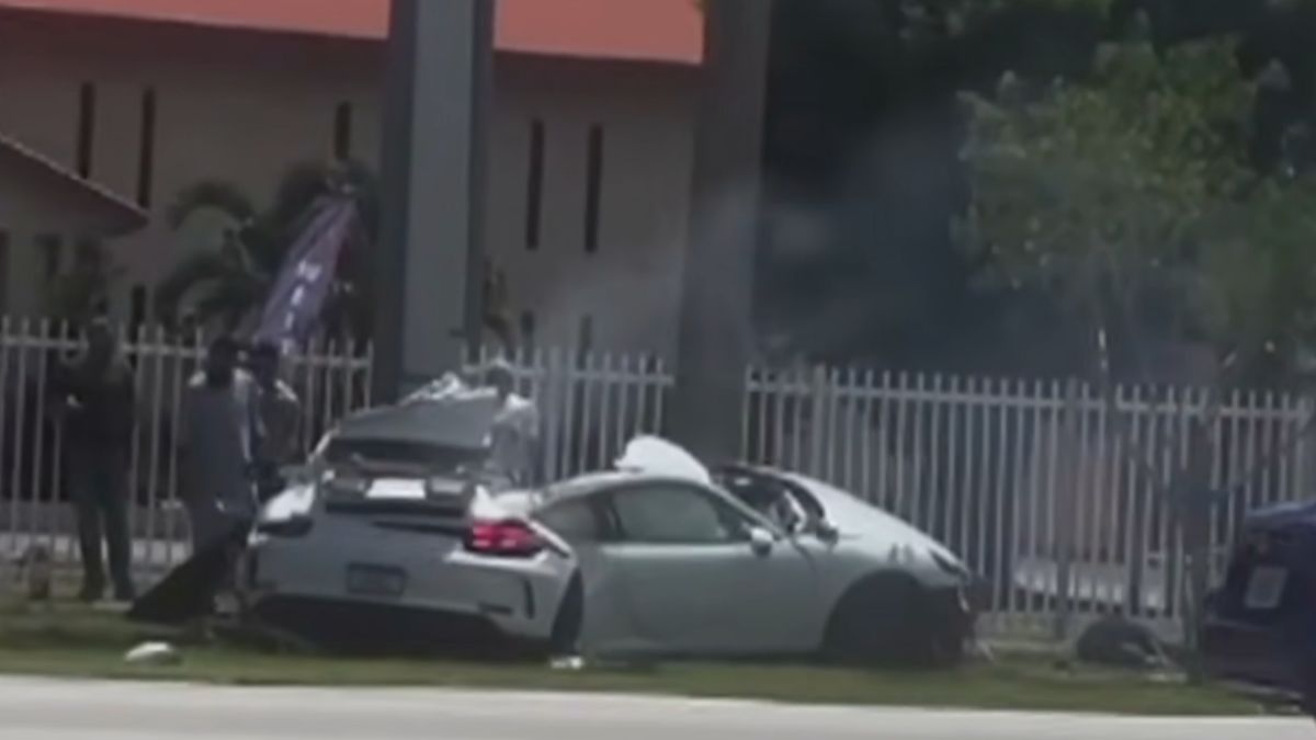 A Porsche Apparently Went Out For A Test Drive. It Came Back In Two Pieces