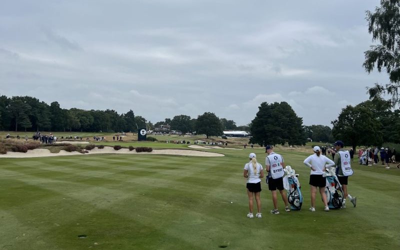 Sara Byrne and Lottie Woad at the 2024 Curtis Cup at Sunningdale Golf Club