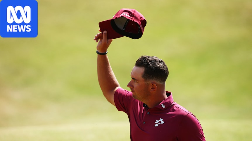 Australia's Lucas Herbert equals lowest round in men's major golf history as he takes halfway lead at British Open