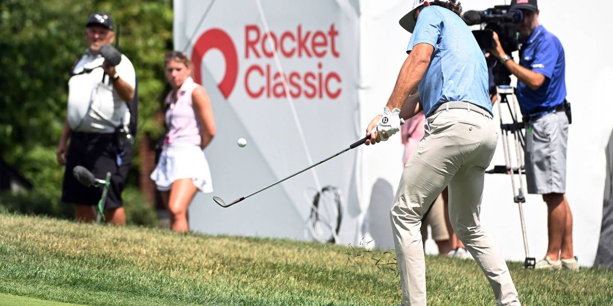Cameron Young shares 2nd-round lead at Rocket Classic after cooling off to shoot 9-under 61