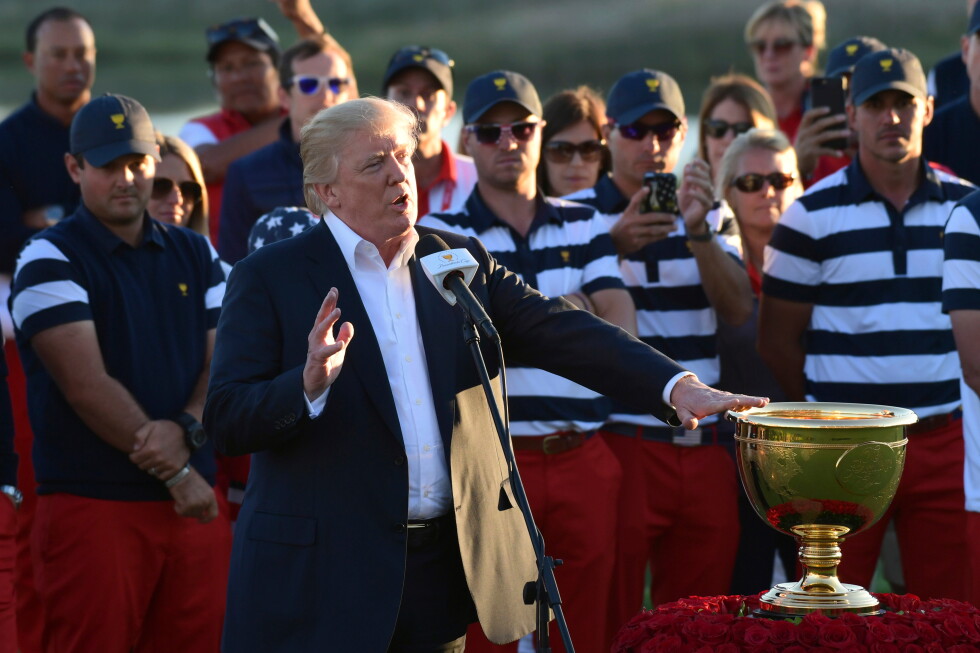 Trump says he'll be at the Presidents Cup at Medinah as the honorary chairman