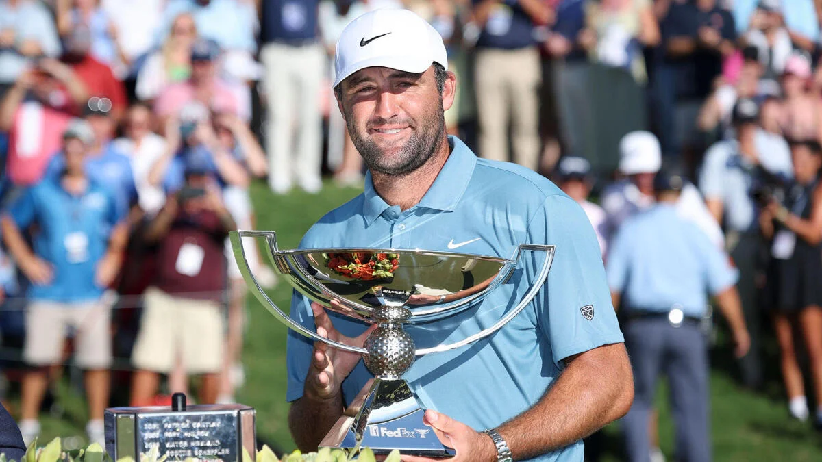 Scottie Scheffler wins second FedEx Cup in three years, joining likes of Tiger Woods
