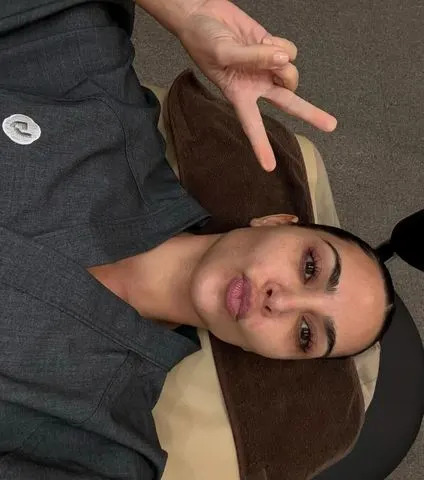 Instagram/Kim Kardashian Kim Kardashian goes makeup-free getting face treatments in Korea