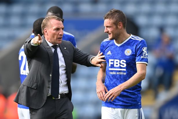Jamie Vardy and Brendan Rodgers at Leicester