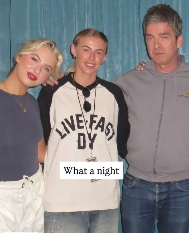 Chloe Kelly with Anais Gallagher and Noel Gallagher backstage at a gig.