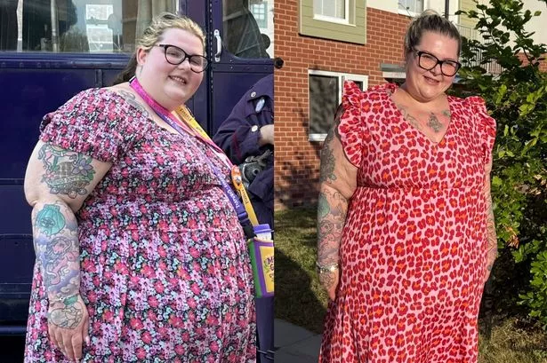 Woman weight loss before and after