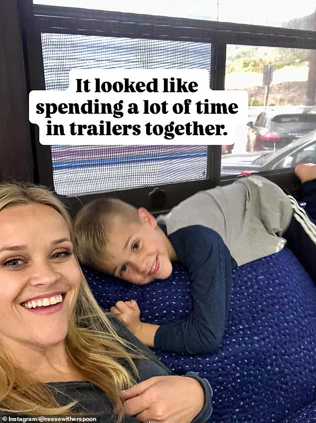 The 49-year-old Oscar winner beamed in her photos as she was joined by her daughter Ava Phillippe, 25, and older son Deacon Phillippe, 21, as well as her youngest son Tennessee Toth, 12 (pictured)