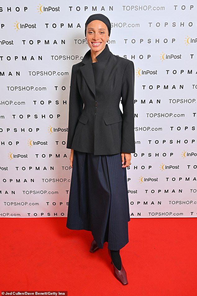Adwoa Aboah looked effortlessly chic as she wore a structured black blazer to the star-studded event