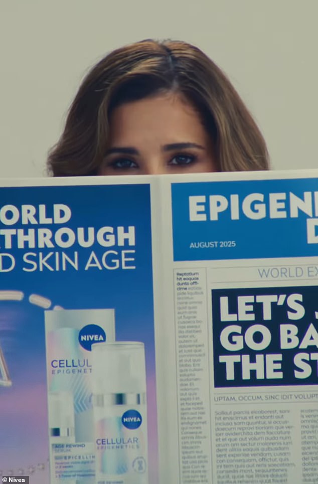 he day before the big reveal, the skincare giant teased the new campaign with a striking clip showing Cheryl strutting out of a car into a studio where she sat and read a newspaper adorned with her song lyrics