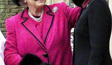 Miles away from her job as a high-flying PR executive for Capital Radio, Sophie, Duchess of Edinburgh, has become a leading member of the Royal Family known for her down-to-earth nature and close relationship with the late Queen. The two are pictured in 2002