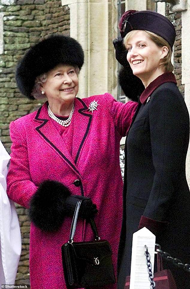 Miles away from her job as a high-flying PR executive for Capital Radio, Sophie, Duchess of Edinburgh, has become a leading member of the Royal Family known for her down-to-earth nature and close relationship with the late Queen. The two are pictured in 2002