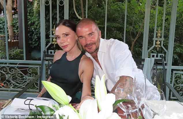 While her husband David also took to the comments to complain that he hadn't gotten his own selfie with Richard (pictured with Victoria)