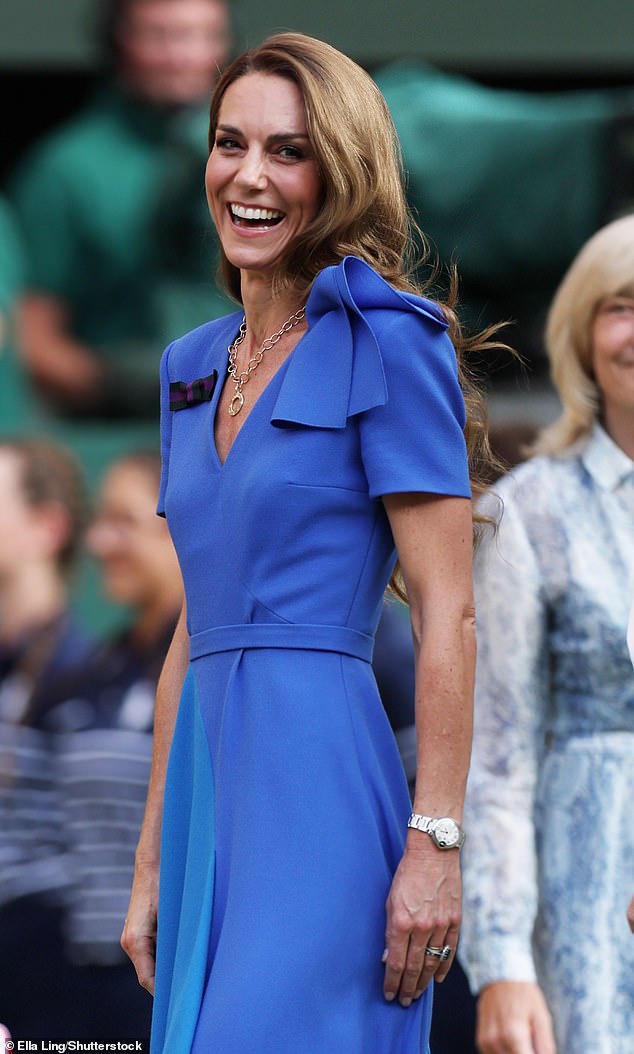 Panthea went on to praise the Princess of Wales (pictured at an event last month) for being there to support her kids while also managing her immense royal commitments