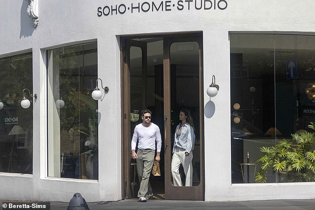 The couple looked in good spirits during their West London outing as they browsed Soho Home and James Perse stores