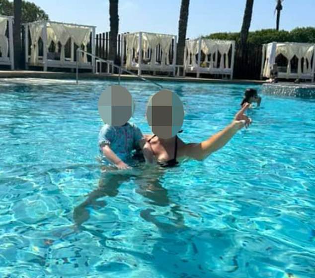 Marco Pierre White Jr's baby mama is pictured while swimming with their daughter
