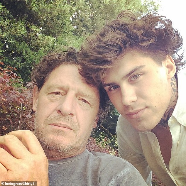 Marco Jr (pictured with his father) this week admitted to a number of burglaries in a west London crime spree, including stealing £1,500 of Jellycat toys