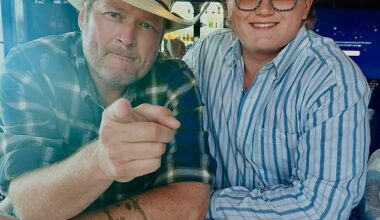 Gwen Stefani publicly wished her son Zuma Nesta Rock Rossdale (R) a happy 17th birthday on Thursday by sharing snaps of his recent transformation into a mini-me of her second husband Blake Shelton (L)