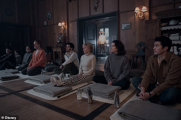 The ladies met while they appeared as co-stars on season two of the Nicole Kidman-led Hulu series Nine Perfect Strangers; L-R Maise Richardson-Sellers, King Princess, Dolly Deleon, Murray Bartlett, Aras Aydin, Christine Baranski, Annie Murphy, and Henry Golding