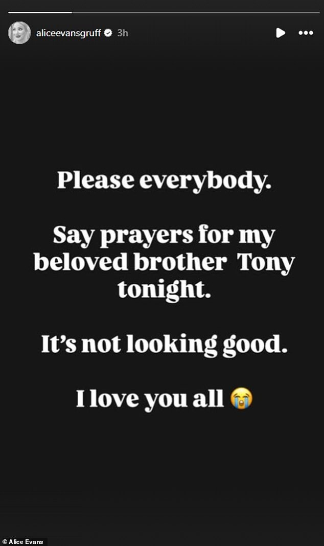 Now, taking to her Instagram Stories, the star asked her followers to keep her brother Tony in their thoughts