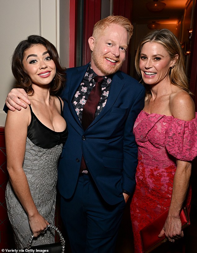 The star has remained pals with his Modern Family costars (pictured with Sarah Hyland and Julie Bowen in 2024)