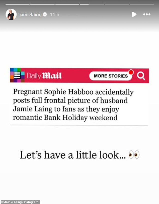 And now Jamie has shared the Daily Mail's article on the mishap and posted his reaction to the comments