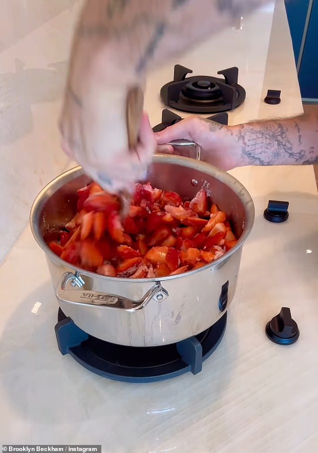 Brooklyn opened his video by simply stating: 'Let's make some jam'