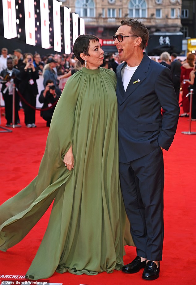 Benedict looked delighted in snaps as he was seen looking shocked