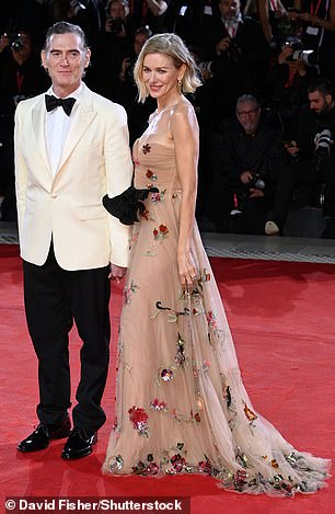 The actress, 56, wowed in a nude mesh dress adorned with sequined flowers