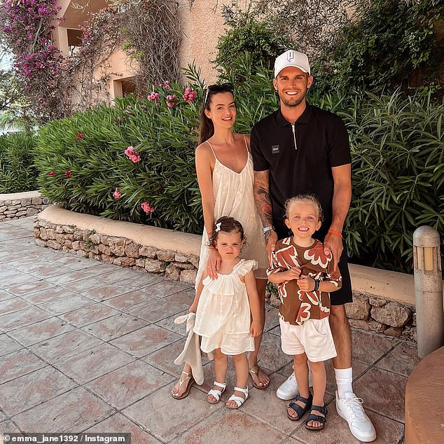 The former couple share son Chester, six, and daughter Primrose, four and first got together in 2019 (pictured in 2023)