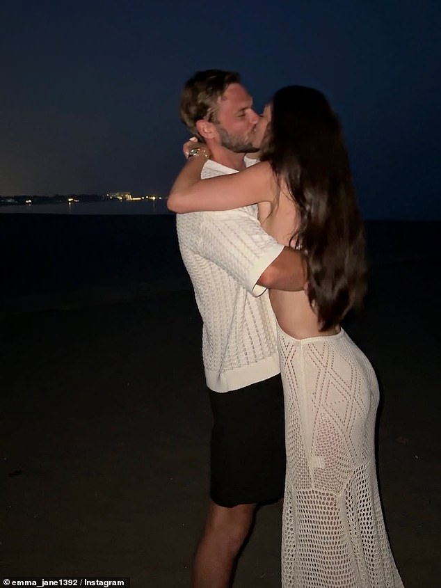 Alongside the snaps, she told fans: 'I said yes to the man who¿s taken on both me and my children and treats them like his own'