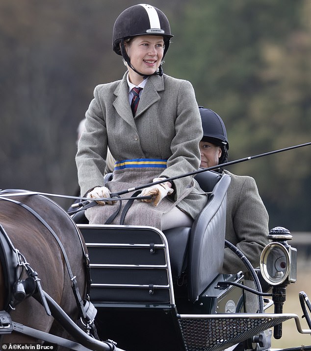 Lady Louise Windsor (pictured) has shown off her riding prowess at a national competition after inheriting her love of horses from her late grandmother, the Queen