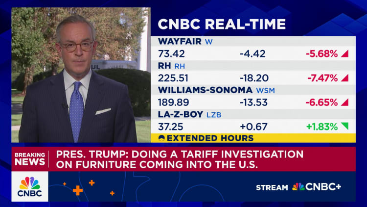 Trump says U.S. will conduct 'major tariff investigation' on furniture