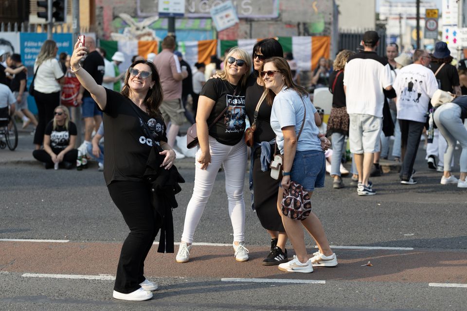 Oasis fans arriving at Croke Park. Photo: David Conachy.