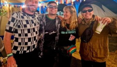 Kneecap meet Glastonbury 'legend' Helen who livestreamed their gig to millions